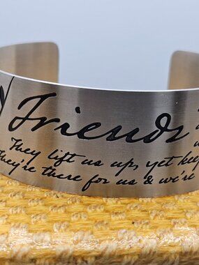 Vera Viva "Friends" Inspirational Stainless Steel Cuff Bracelet